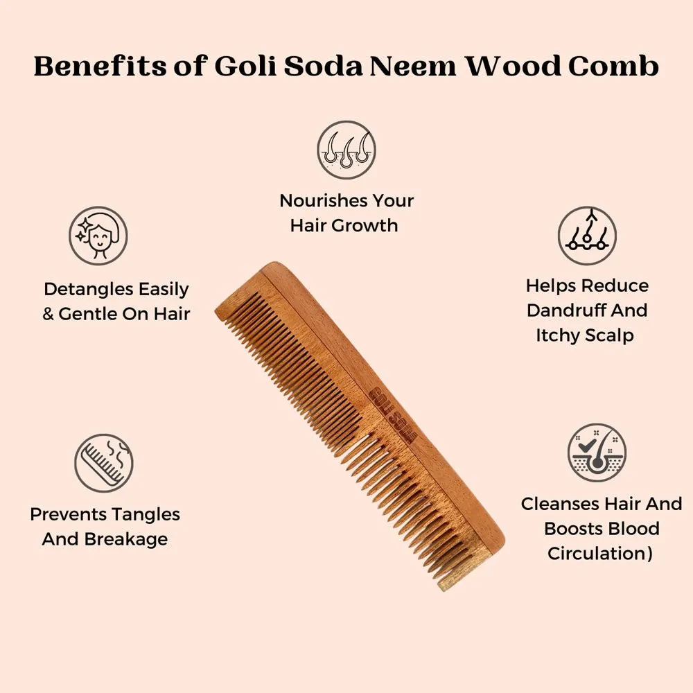 Neem Wood Comb - Double Tooth