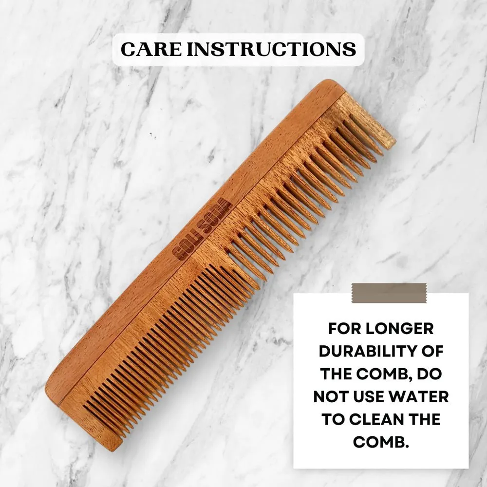 Neem Wood Comb - Double Tooth