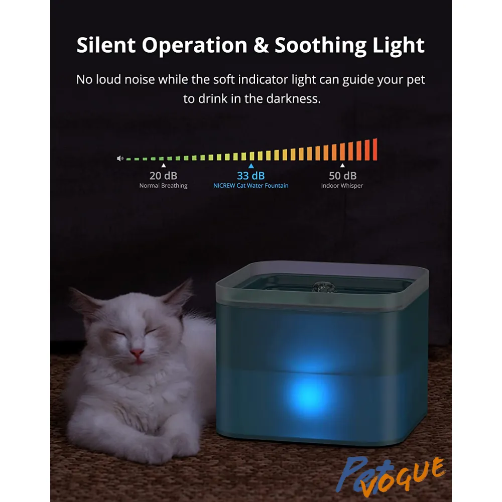 Pet Vogue Automatic Water Fountain with LED Light for Cats and Dogs (Blue)