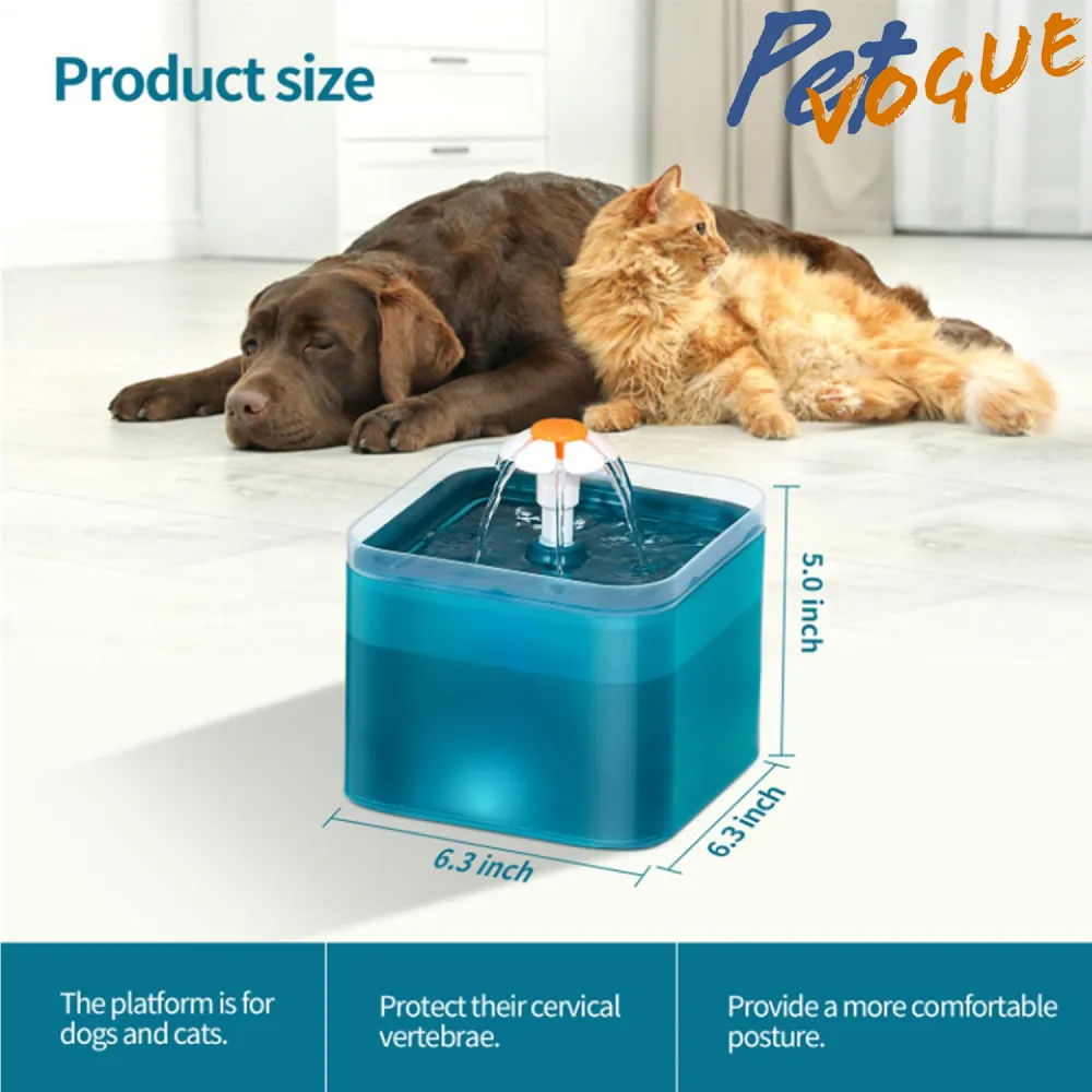 Pet Vogue Automatic Water Fountain with LED Light for Cats and Dogs (Blue)