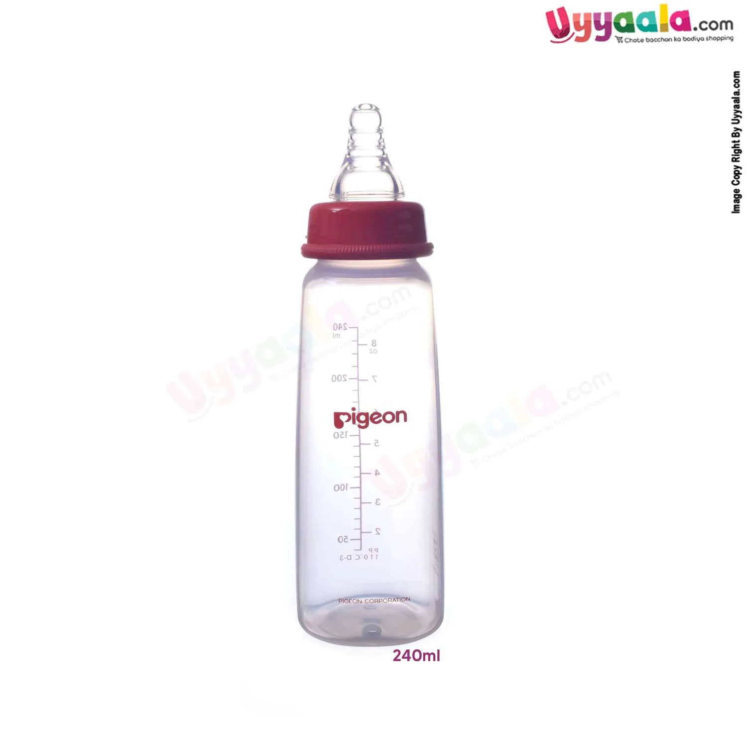 PIGEON Feeding Bottle Narrow Neck Square Base Flexible 9 m Age - 240ml