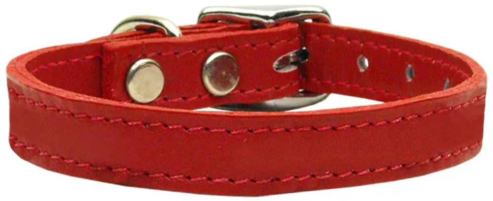 Plain Leather Collars Red 20