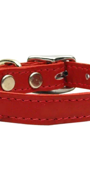 Plain Leather Collars Red 20