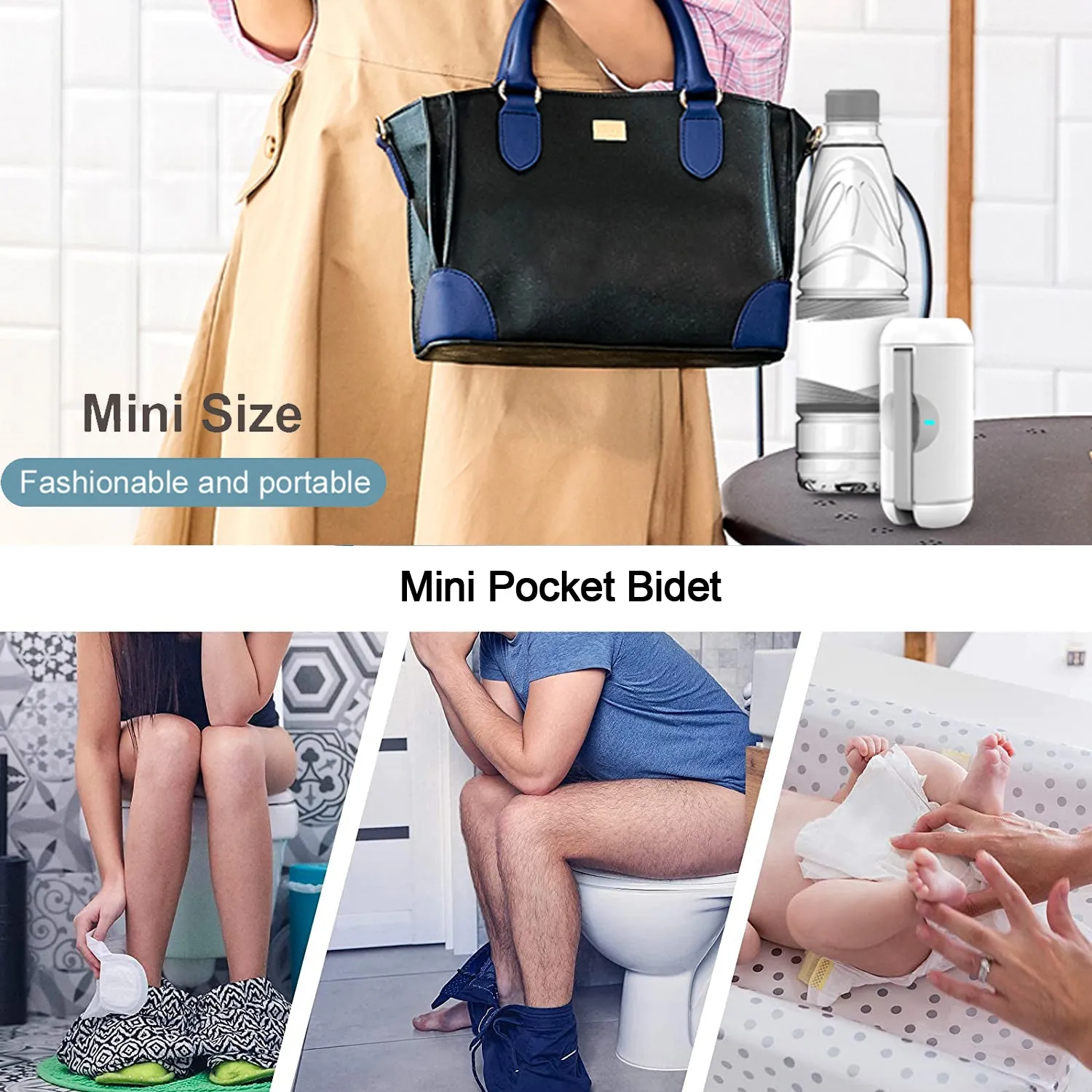 Portable Travel Pocket Bidet,Electric Sprayer,Handheld Mini Personal Toilet Hygiene