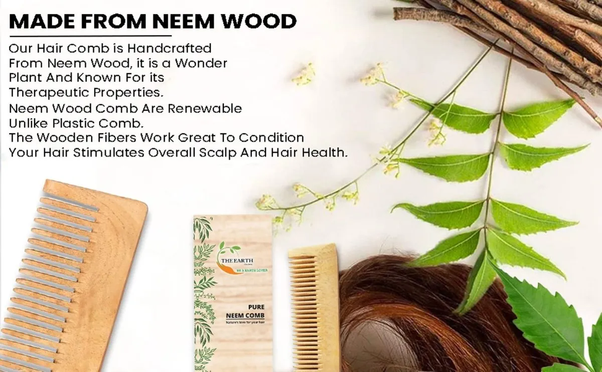 Pure Kacchi Neem Wood Comb Detangle 5.5