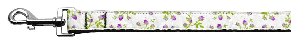 Roses Nylon Ribbon Leash Purple 1 inch wide 6ft Long