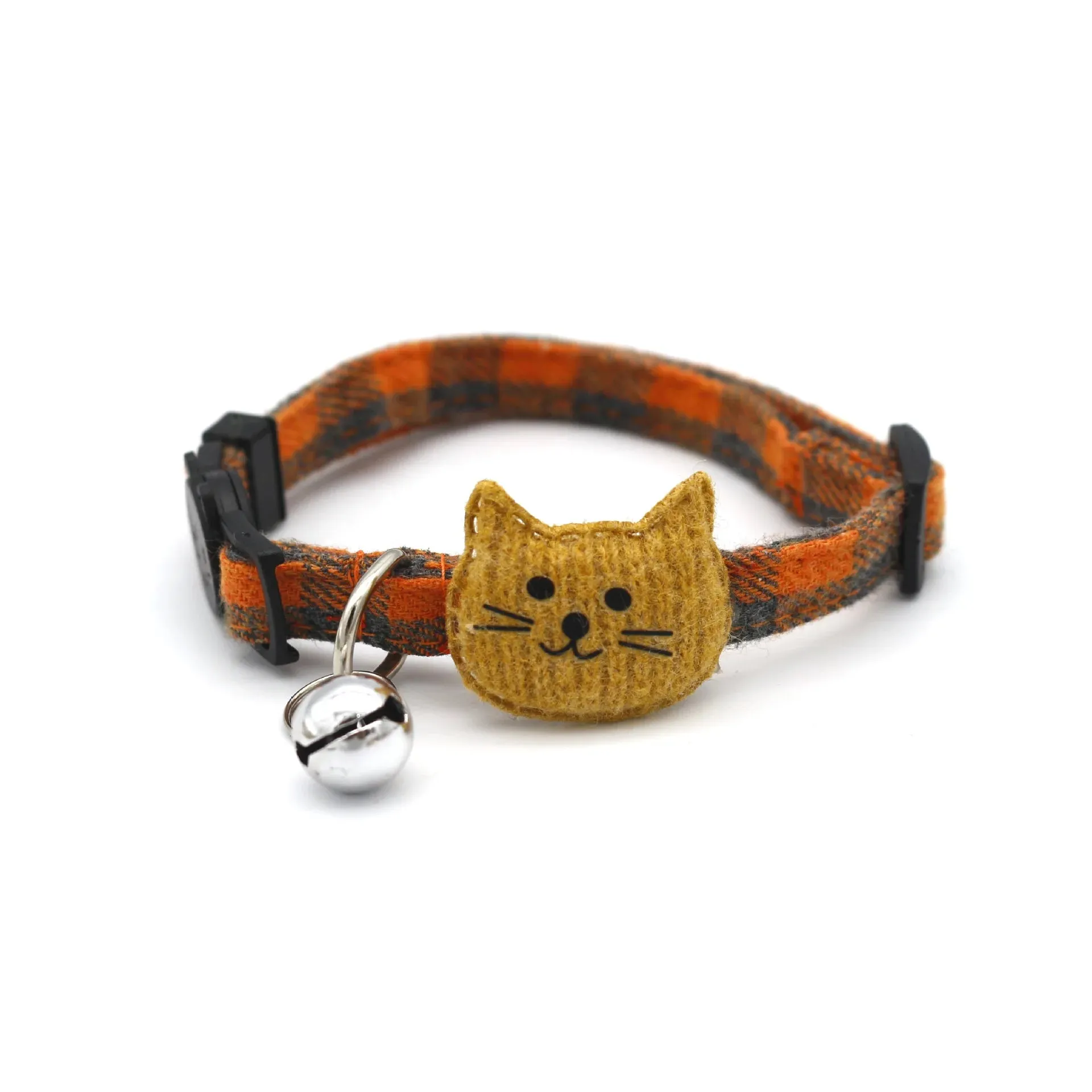 Safe Checkered Pet Collar with Bell