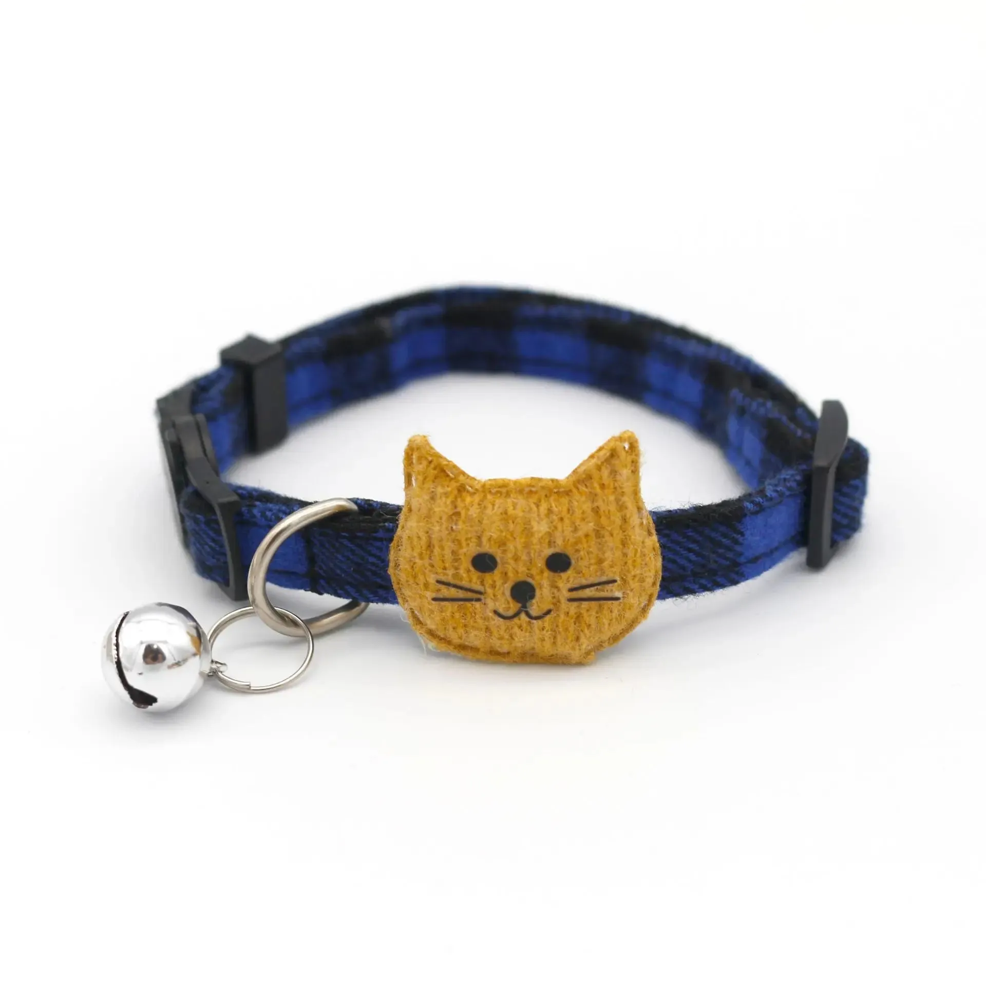 Safe Checkered Pet Collar with Bell