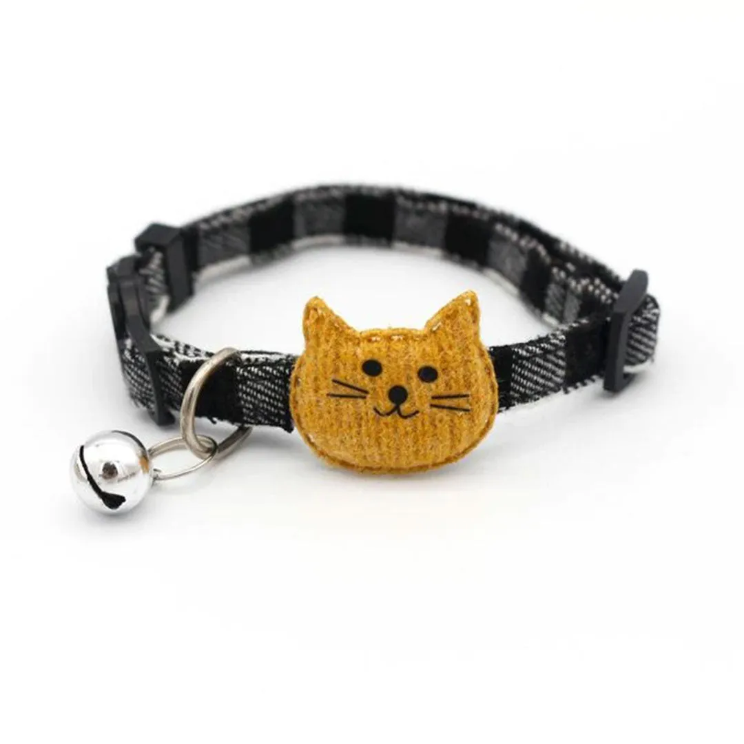 Safe Checkered Pet Collar with Bell