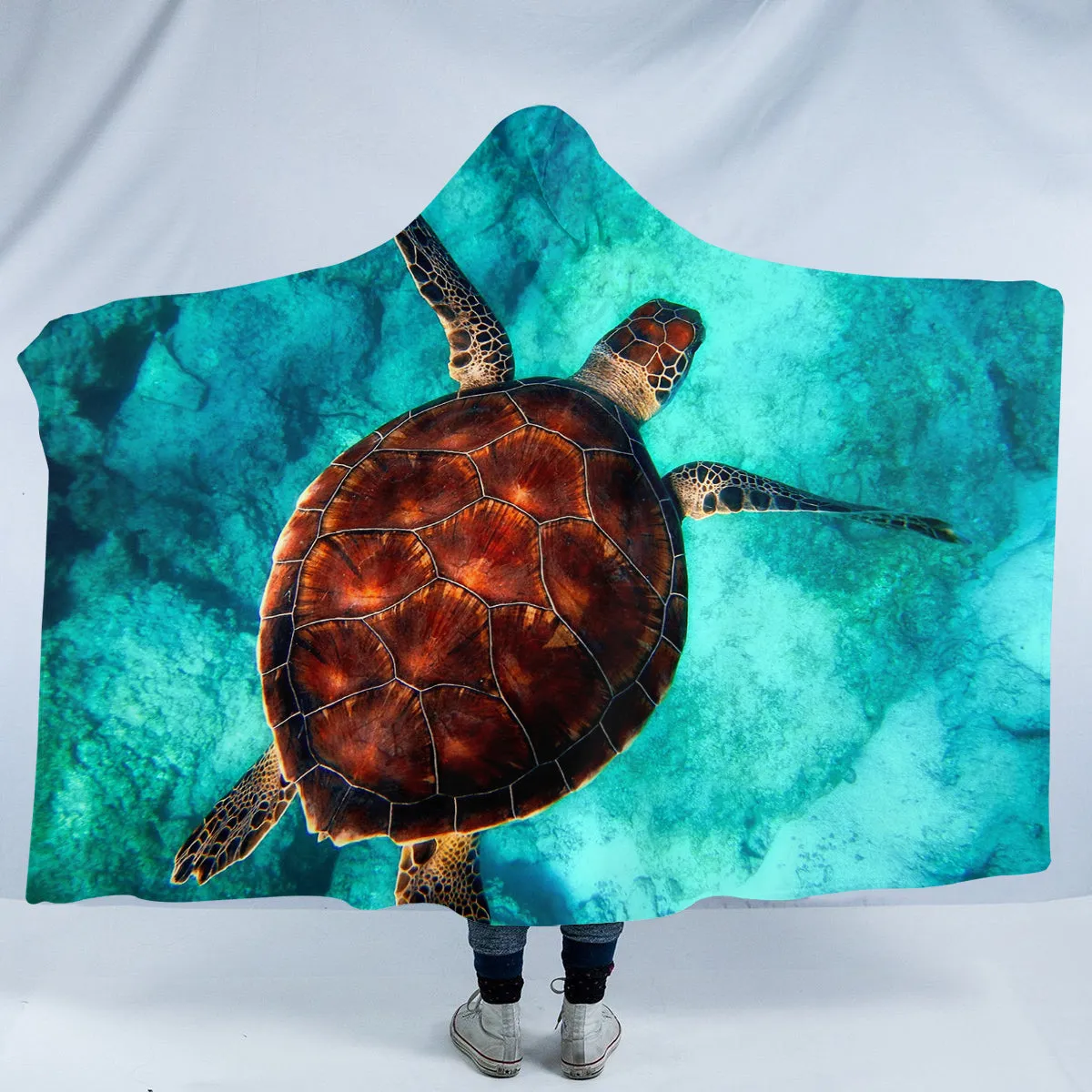 Sea Turtle Vibes Hooded Blanket