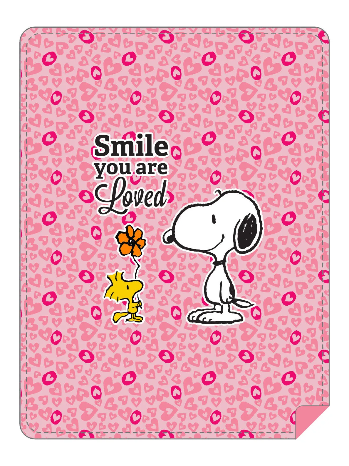 Snoopy Smile You Are Loved Plush Throw