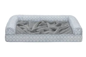 Sofa Pet Bed - Plush Faux Fur & Diamond Print Nest-Top Sofa Bed