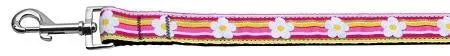 Striped Daisy Ribbon Dog Collars 1 wide 4ft Leash