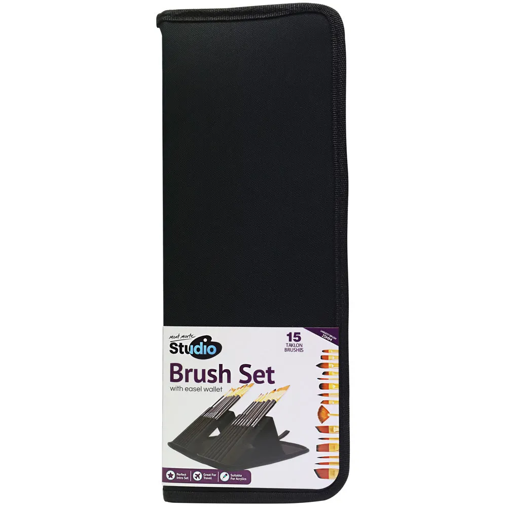 Studio Brush Set in Easel Wallet 15pc