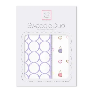 SwaddleDuo - Lavender Mod Circles   Peace, Love, Swaddle