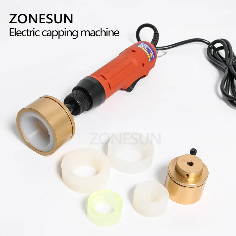 ZONESUN 28-32mm Plastic Bottle Capper Portable Automatic Electric Capping Machine Cap Screwing Machine Electric Sealing Machine